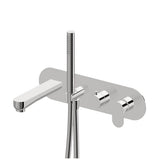 Single-lever basin mixer with 1”1/4 waste. F 3/8” supply hoses.